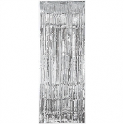 Silver Metallic Fringed Table Skirt | Party Supplies