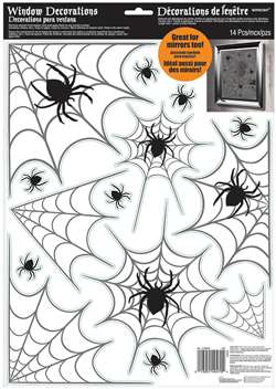 Modern Halloween Spider Web Window Decoration | Halloween Window Decorations