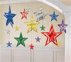 Multi 3-D Foil Star Decorating Kit | Party Supplies