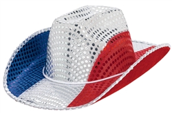 Patriotic Sequined Cowboy Hat | Party Supplies