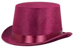 Burgundy Velour Top Hat
