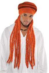 Orange Dread Wig Cap | Party Supplies