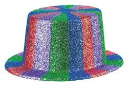 Rainbow Glitter Top Hat