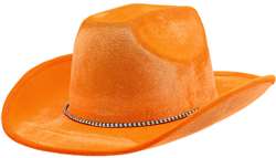 Orange Velour Cowboy Hat | Party Supplies