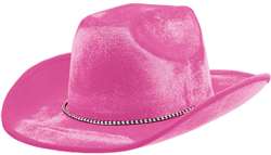 Pink Velour Cowboy Hat | Party Supplies