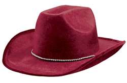 Burgundy Velour Cowboy Hat | Party Supplies