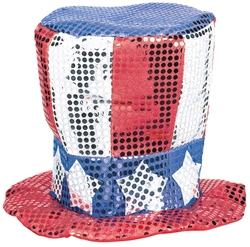 Patriotic Sequined Fabric Hat | Party Supplies
