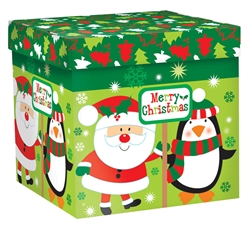 Merry Christmas Characters Medium Pop-Up Gift Box | Party Supplies