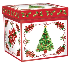 Traditional Poinsettia Small Pop-Up Gift Box | Party Supplies