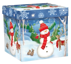 Woodland Snowman Medium Pop-Up Gift Box | Party Supplies