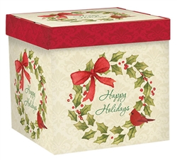 Traditional Christmas Cardinal Small Pop-Up Gift Box | Party Supplies