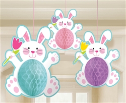 Easter Bunny Honeycomb Decorations | Party Supplies