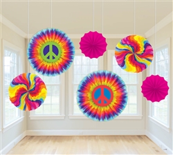 Feeling Groovy Paper Fan Decorations | Party Supplies