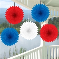 Patriotic Mini Paper Fan Assortment | Party Supplies