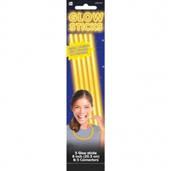 Yellow Glow Sticks, 5ct | Party Supplies