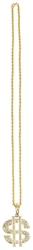 Gold Dollar Sign Casino Necklace | Party Supplies