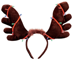 Moose Antler Headband w/Christmas Lights | Party Supplies