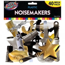 Black, Gold & Silver Mega Pack Noisemakers | Party Supplies
