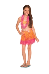 Pink/Orange Two-Tone Hula Skirt - Child | Party Supplies