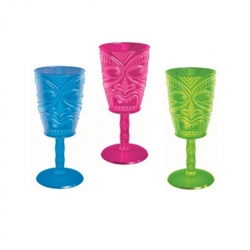 Tiki Face 14 oz., Wine Glasses  | Hawaiian Wine Glasses