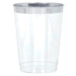 Premium Plastic Tumblers - Silver Trim | Party Supplies