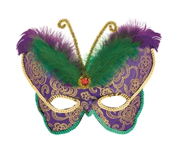 Deluxe Butterfly Purple Foil Mask | Mardi Gras Party Apparel