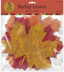 Burlap Leaves w/Wire Hanger | Party Supplies