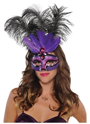 Purple Temptation Feather Mask | Party Supplies