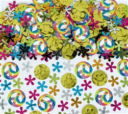 Flower Power Metallic Confetti | Party Supplies