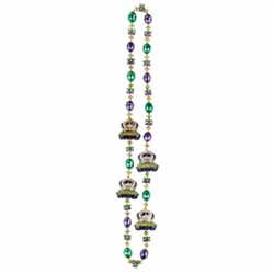 Crowns Bead Necklace | Crown Mardi Gras Necklace