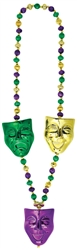 Comedy/Tragedy Mask Bead Necklace | Mardi Grad Mask Beads