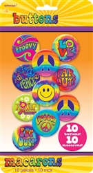 60's Buttons | Party Supplies