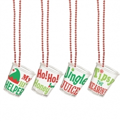 Christmas Shot Glass Bead Necklaces | Party Supplies