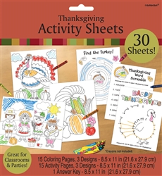 Thanksgiving Activity Sheets | Party Supplies