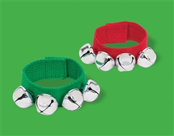 Christmas Fabric Bracelet w/Bell Bulk Favor | Party Supplies