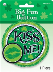 Kiss Me Big Fun Button | St. Patrick's Day Kiss Me Button