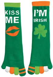 St. Patrick's Day Toe Socks - Kiss Me | St. Patrick's Day Socks