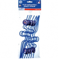 New York Mets Kraxy Straw Favors | Party Supplies