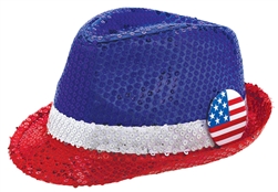 Patriotic Sequined Fedora | Party Supplies