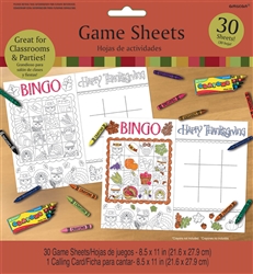 Thanksgiving Game Sheets | Party Supplies