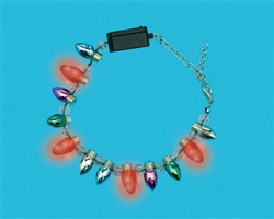 Christmas Light Bulb Light-Up Bracelet w/Plastic Charms | Party Supplies