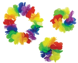 Rainbow Hawaiian Accessory 3-Pack | Party Supplies