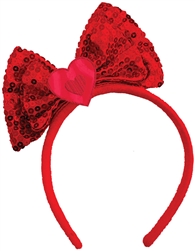 Valentine Bow Headband - Red | Party Supplies
