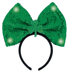St. Patrick's Day Light-Up Bow Headband | Party Supplies
