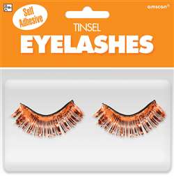 Orange Tinsel Eyelashes | Party Supplies