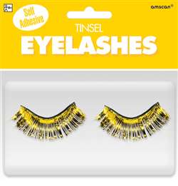 Yellow Tinsel Eyelashes | Party Supplies