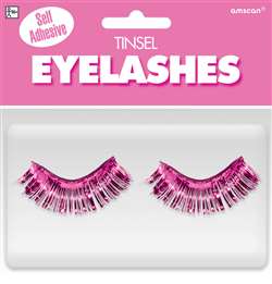 Pink Tinsel Eyelashes | Party Supplies