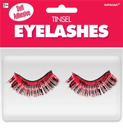Red Tinsel Eyelashes | Party Supplies