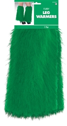 Green Plush Leg Warmers