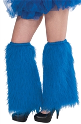 Blue Plush Leg Warmers